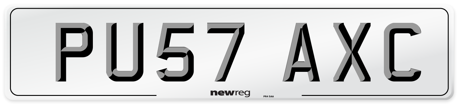 PU57 AXC Number Plate from New Reg